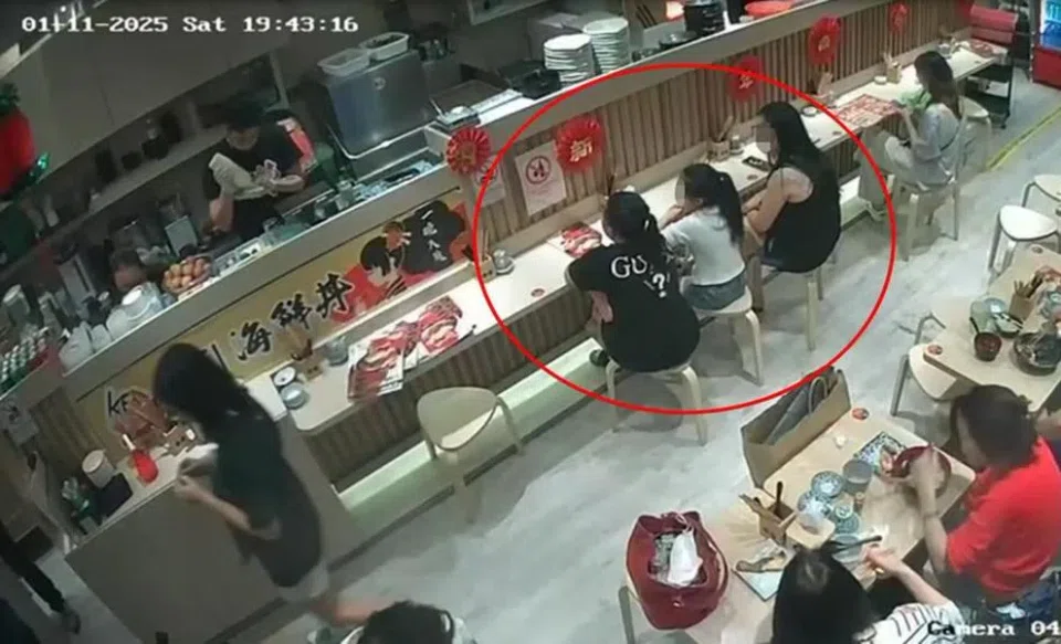 CCTV footage showing the three female diners who left the restaurant without paying for their meal.