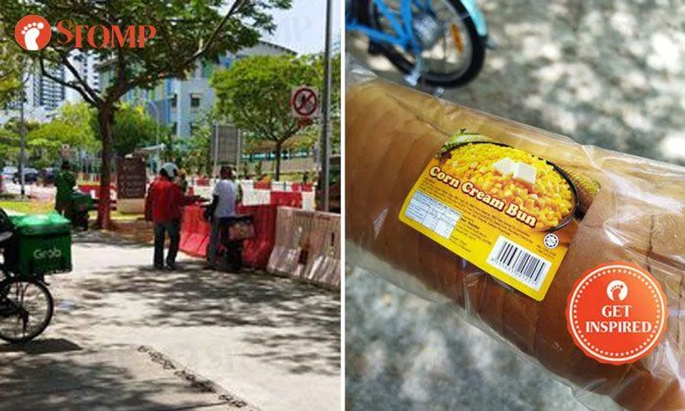 Man gives out free bread to delivery riders at Seletar Mall
