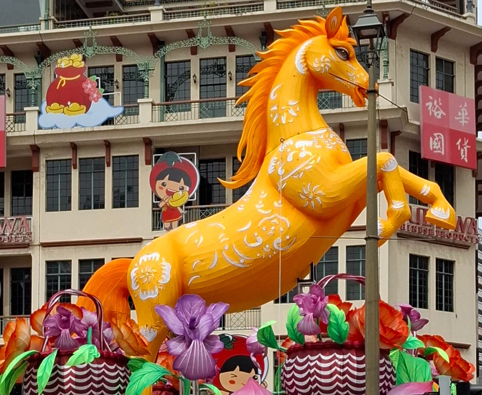The 8.8m-tall golden horse statue presiding over the junction of New Bridge Road and Upper Cross Street
