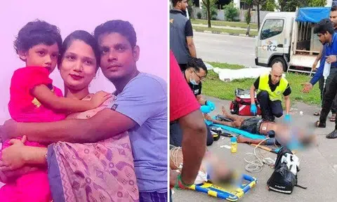 Mr Shohag Mohammad (right), pictured with his wife, Sarida, and their six-year-old daughter, Saima. PHOTO: COURTESY OF MOHAMMAD SIRAJ