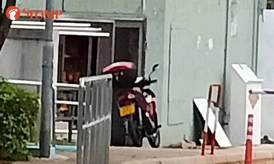 A resident is fed up with repeated instances of a motorbike illegally parked on a pedestrian walkway. 