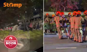 SCDF rescue driver trapped in cement truck on AYE