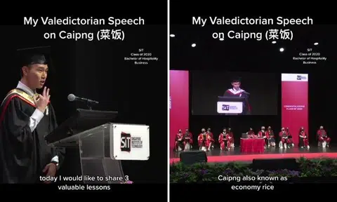 A Singapore Institute of Technology (SIT) graduate centred his valedictorian speech on his love for “economy mixed rice” – referencing how different tenets of the popular Singaporean meal reflect, in some way, the journey of life.