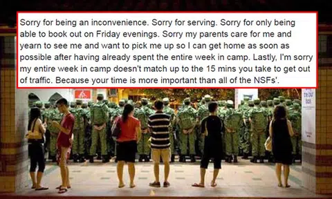 Netizen gracefully hits back at woman who ranted about NSFs causing jams in Pasir Ris