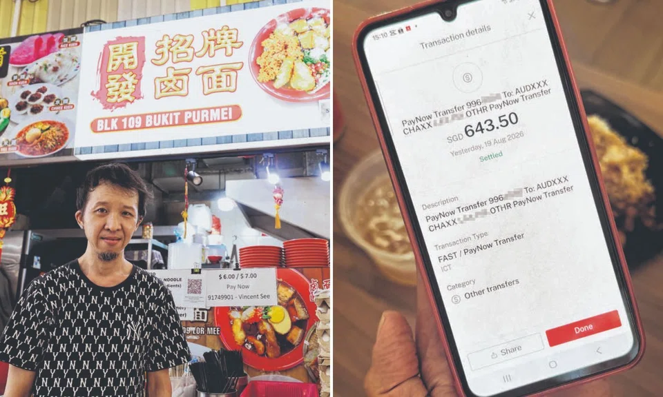 Customer pays $650 for lor mee by mistake, goes on holiday, praises hawker for refund after he returns weeks later