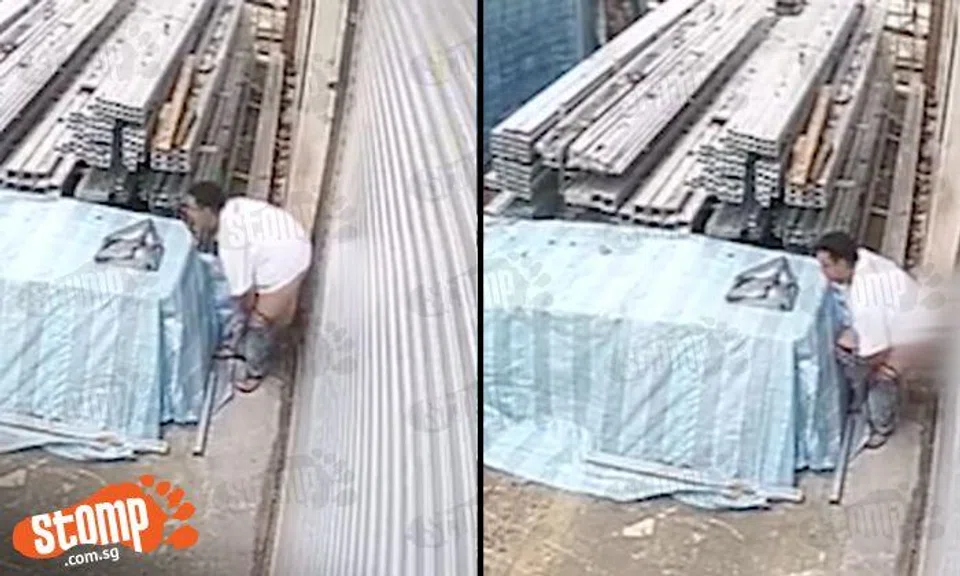 Man defecates at Eunos Avenue 6 and wipes butt with canvas cover