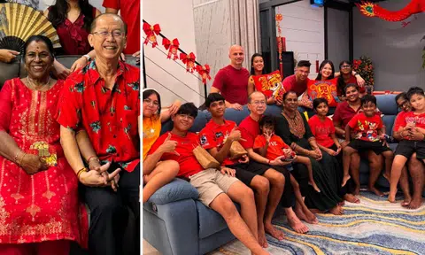 Chinese-Indian couple married to fulfil his dad's dying wish, now celebrate CNY with 4 grand kids