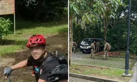 The cyclist, seen here in an undated photo, did not initially disclose to police and NUH that he had been riding near the Nee Soon live-firing range.