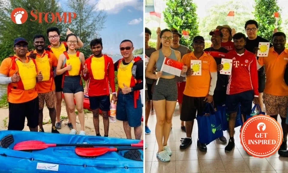 Emily Yap: "We spent an enjoyable day kayaking with our migrant brothers at Sungei Simpang mangrove, co-organised by Dunearn Neighbourhood Committee and Dunearn Youth."