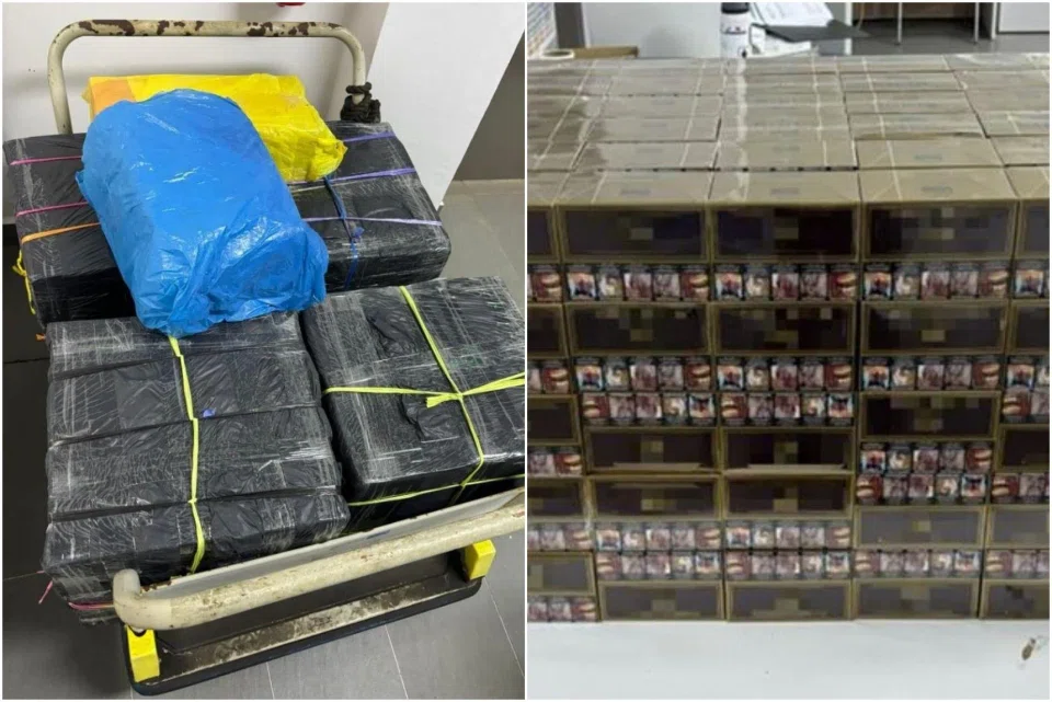 A total of 2,700 packets of assorted duty-unpaid cigarettes (pictured), and one fibreglass craft, were seized in the operation.