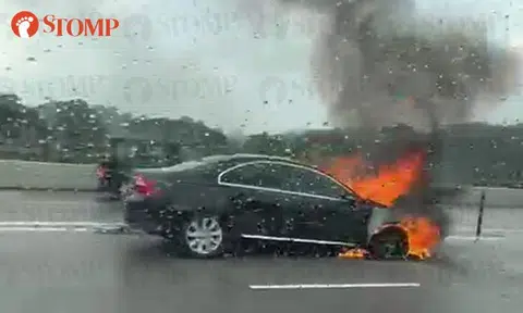 Car catches fire along Lornie Road