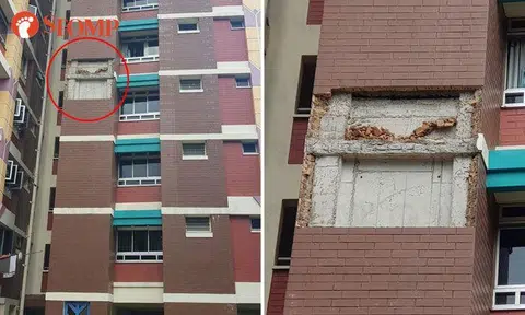 Yet another section of external facade falls from same Bedok Reservoir Block