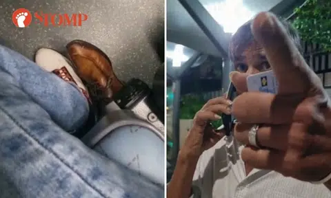 Passenger alights to confront 'racist' man who kicked his feet from behind on bus, police are called