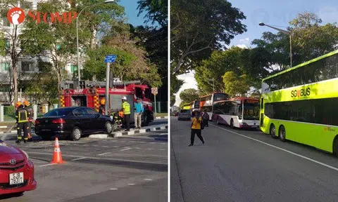Two-car accident causes massive pile-up along Upper Changi Road East