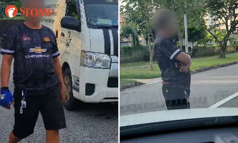 Van driver allegedly blocks car outside Eunos condo after parking dispute