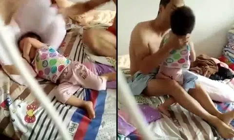 What's wrong with him? Man tosses, hits and strangles crying toddler