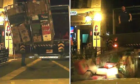 Driver's 'spider-senses' save him from being hit by cartons of beer at Boat Quay