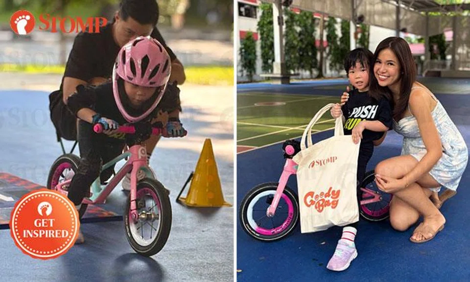 Four-year-old Quinnie Tan started balance bike racing in April, 2024, and has since won 23 trophies. 