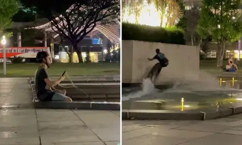 Police looking into case of man "surfing" at War Memorial Park