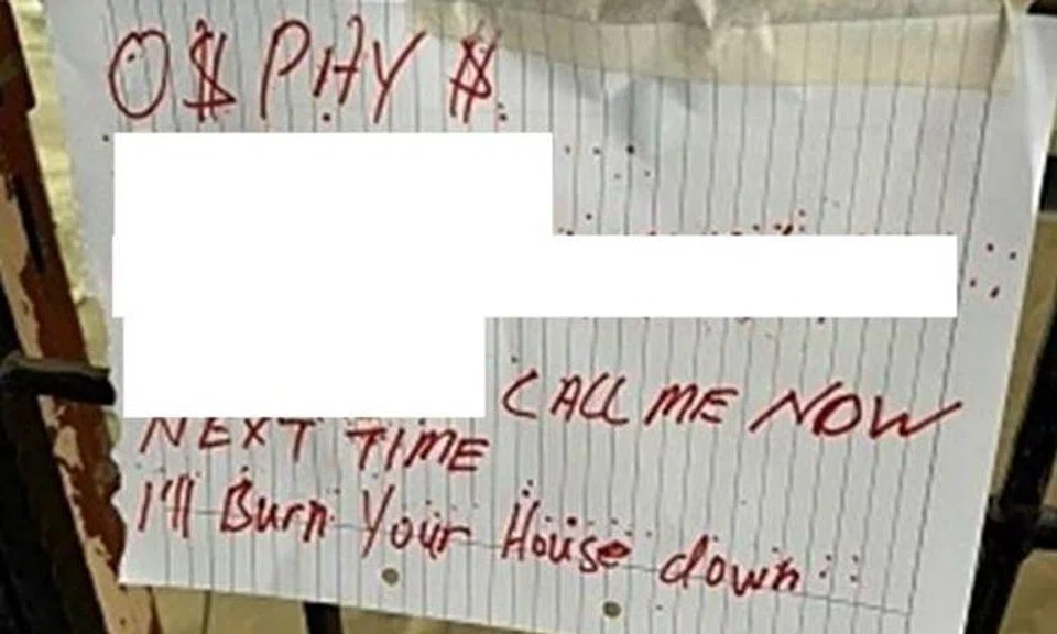 A 50-year-old man was arrested for loanshark harassment 13 days after a debtor’s note was found outside a Hougang flat.