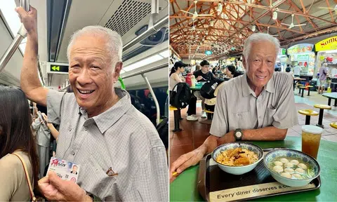 ng eng hen takes MRT to have meal at Maxwell Food Centre 