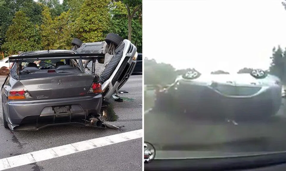 Fatal BKE accident: Video shows Merc flipping over after crashing into Lancer