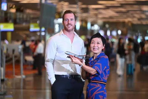 Jetstar pilot Yohan Janeau and in-flight customer service manager Vicky Wee are among those retrenched and trying to find new jobs.