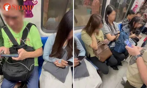 MRT commuters ignore woman who's 37 weeks pregnant, keep using their phones instead