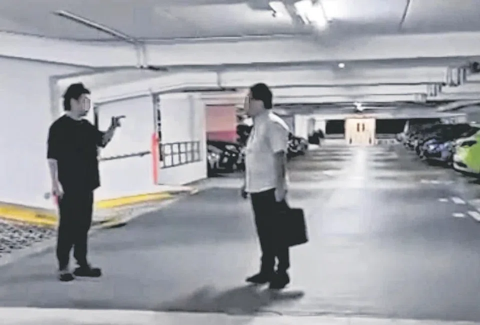 Residents followed the man to the carpark, questioning him about the motives for his behaviour.