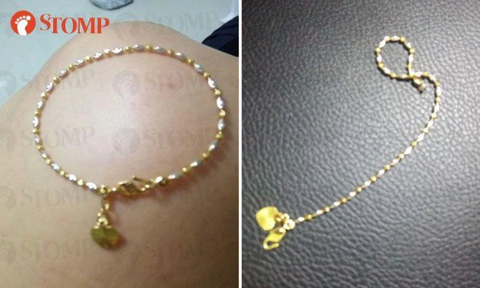 Did you drop baby's gold bracelet at Paya Lebar MRT Station?