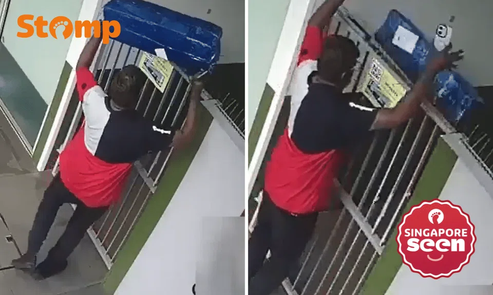 Courier seen tossing parcel over gate instead of calling recipient