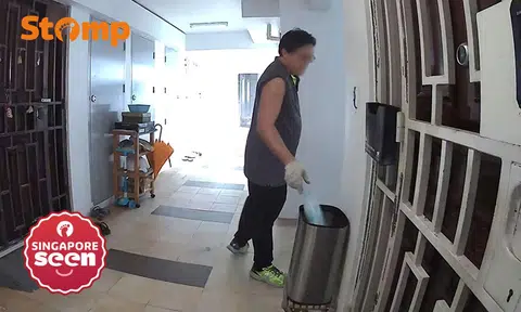 'Lazy' guy wearing gloves dumps rubbish into Punggol resident's leaflet bin