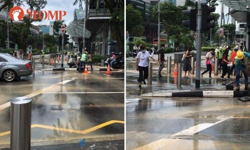PUB investigating pipe leak at Orchard Road