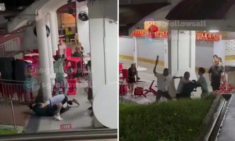 Men beat each other with chairs and beer bottle in AMK coffee shop brawl at midnight, 3 arrested