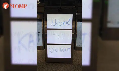 'Graffiti' raises eyebrows at Kaki Bukit MRT Station
