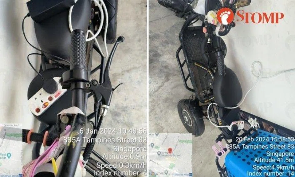 A Stomper shared photos of the PMD connected to an extension cord through a window grill.