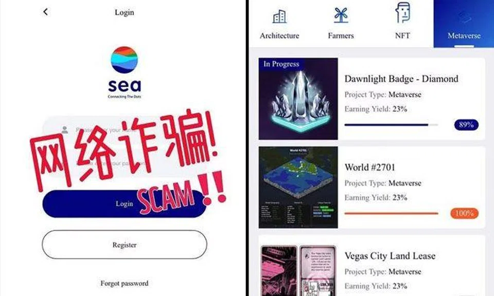 Ms Ong was told to log in to the unofficial website and invest in property and cryptocurrency related projects. PHOTOS: COURTESY OF MS ONG