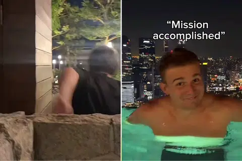 Influencer Kaz Sawyer posts clip of himself 'sneaking' into Marina Bay Sands infinity pool