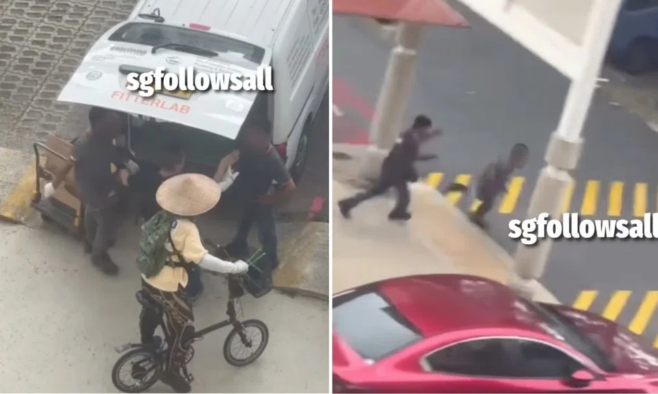 worker fight, HDB carpark, viral video