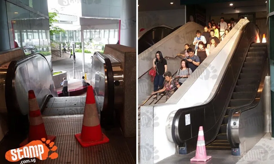 Poor Ah Mas and Ah Gongs in Bedok have to take stairs after escalator malfunctioned since early Dec