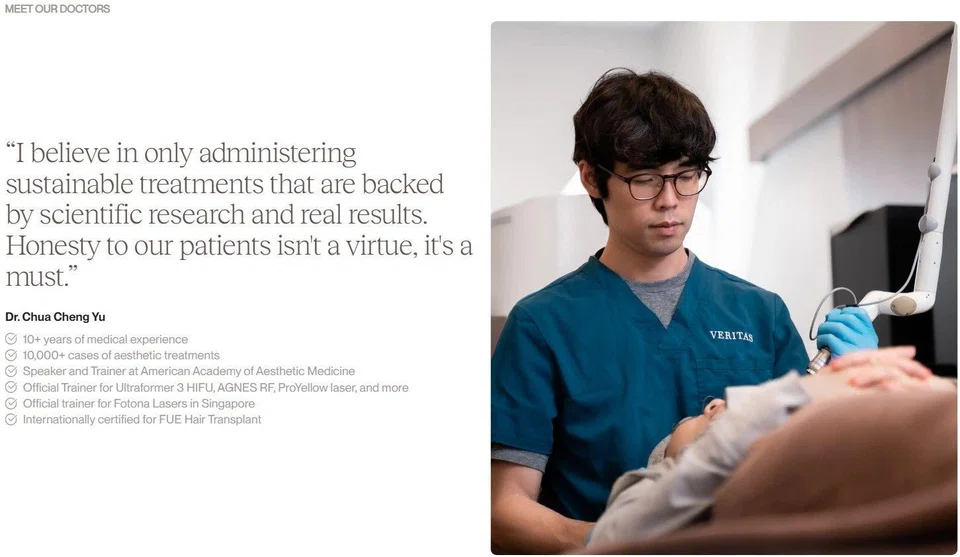 On Veritas Medical Aesthetics' website