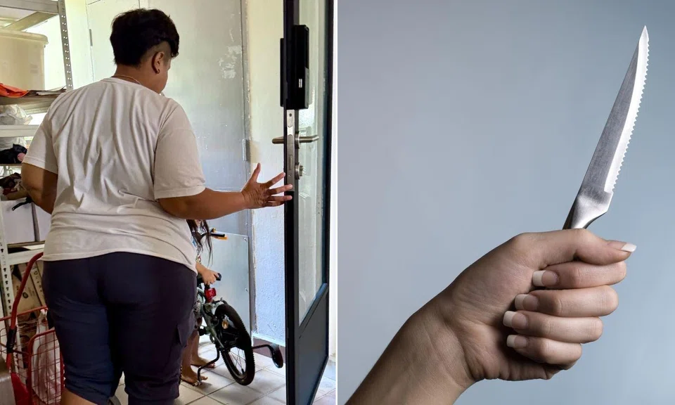 A 35-year-old domestic helper was arrested after she wielded a small knife in a dispute with another helper in Tampines on March 22.
