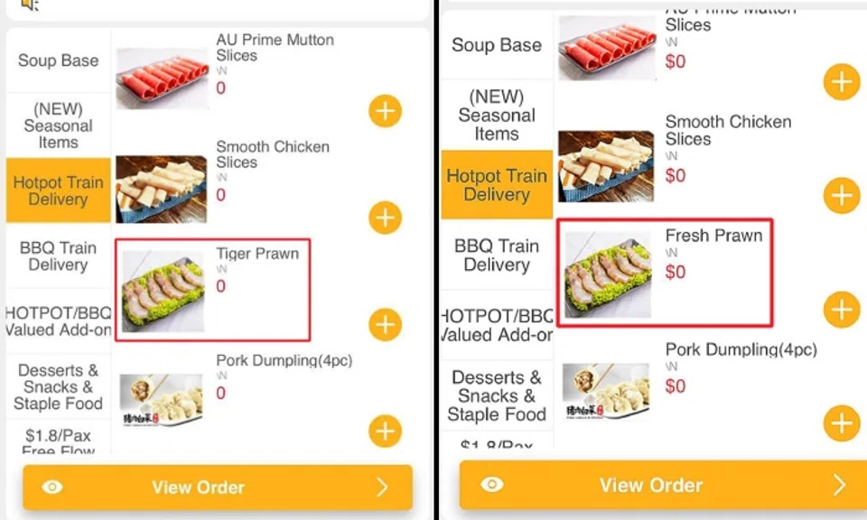 Jianghu Buffet menu: