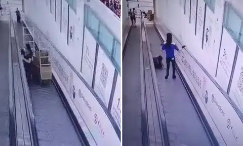 Trolley rolls down travelator and hits two people at Sheng Siong supermarket in Canberra