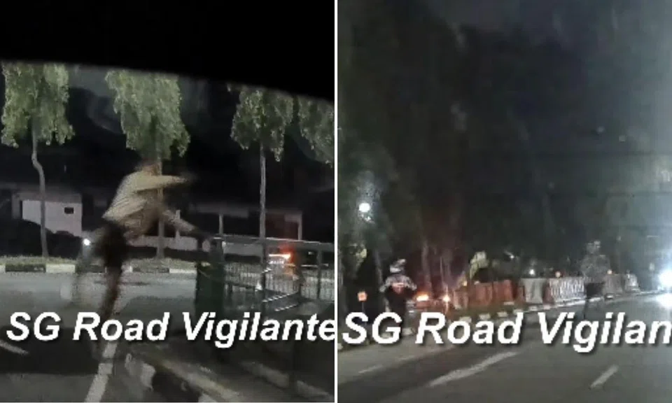 motorcyclist police chase foot