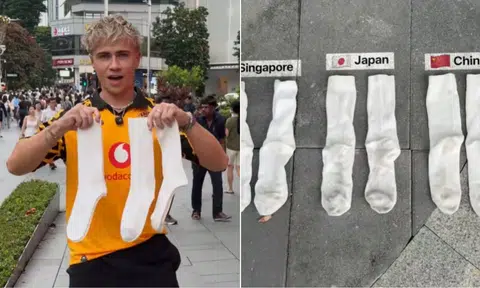 UK influencer walks streets of S'pore, China, Japan in white socks as experiment to find out which is 'dirtiest'