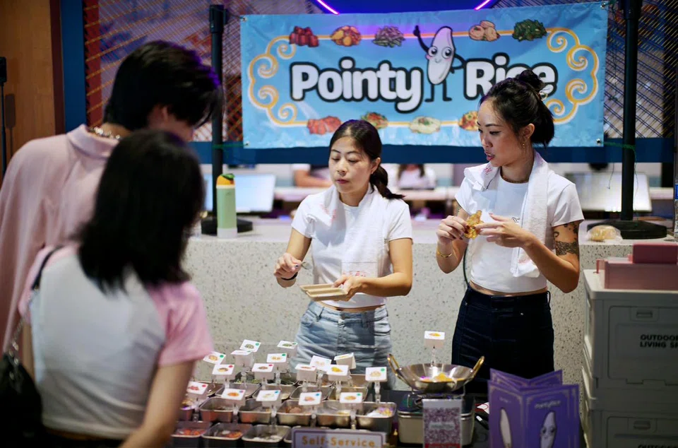 PointyRice's pop-up cai fan stall in April.