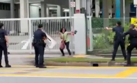 "When police officers... warned her to put the knife down, she disregarded their instructions and continued to wave the knife around."