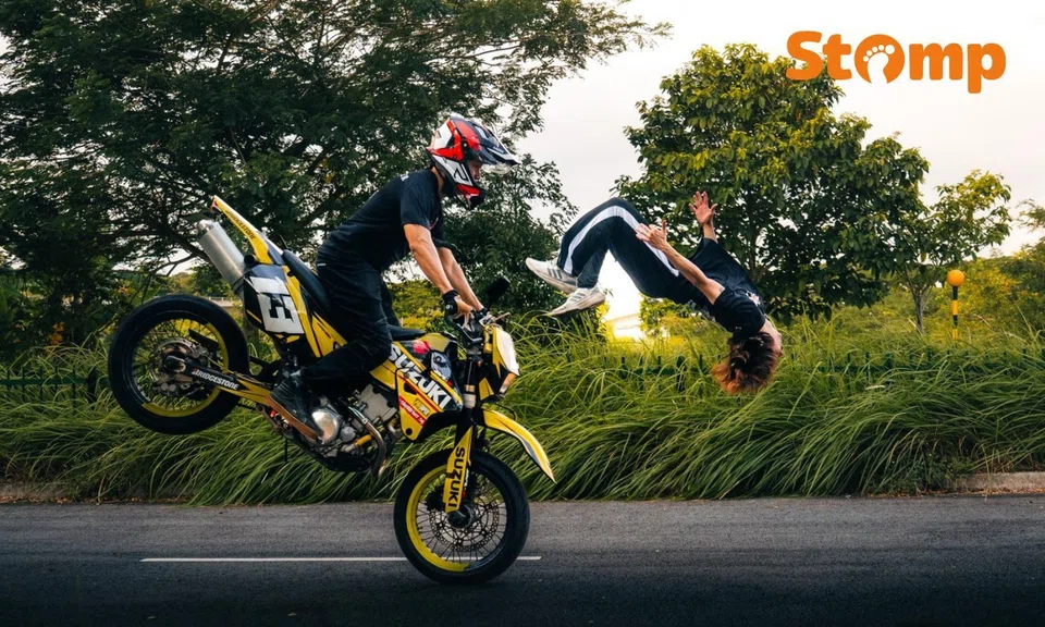 stunt driver crashes cars Singapore