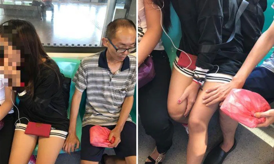 Woman catches man touching girl's leg on MRT, warns others about him on Facebook